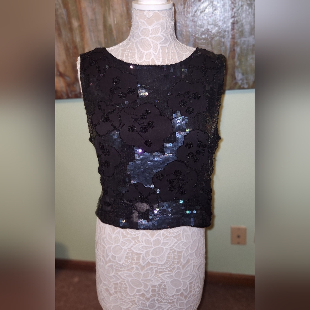 TOPSHOP Sequin Top Sz 10